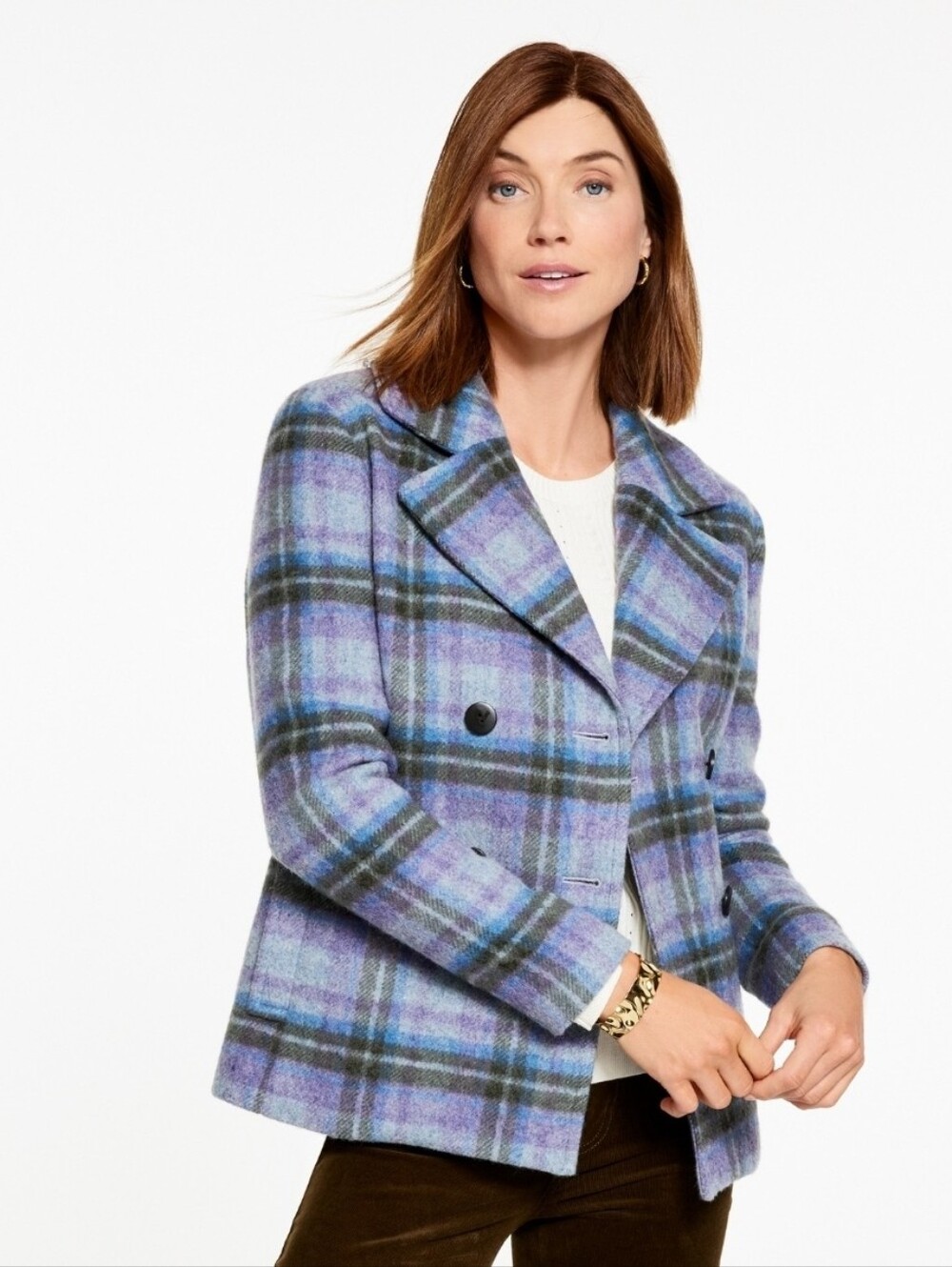 NWT - Talbots Festival Plush Pea Coat - PL